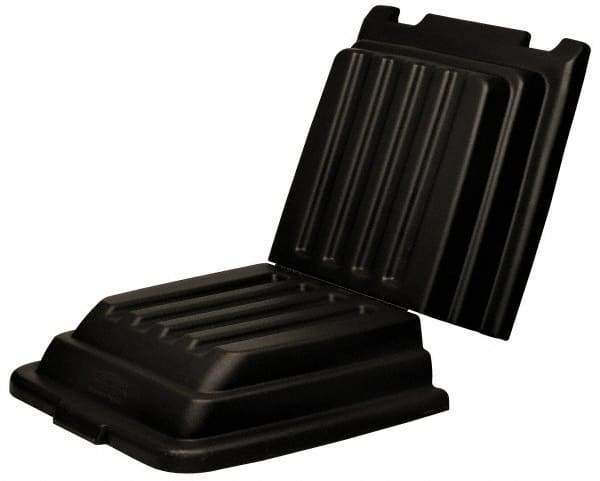 Rubbermaid - 52" Long x 27-7/8" Wide x 9" High, Black Plastic Hinged Lid - Use with Dome Lid Fits 1/2 Cu. Yd. - Apex Tool & Supply