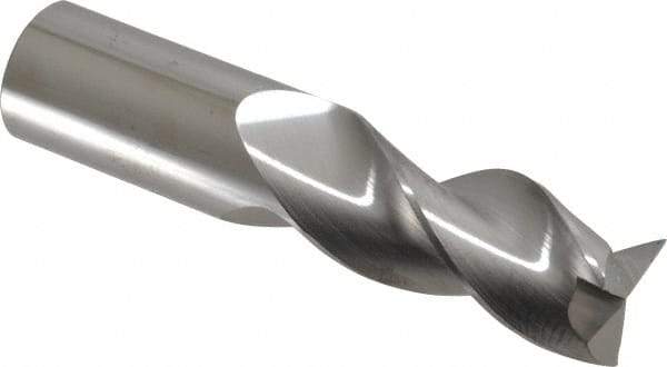 SGS - 1", 2" LOC, 1" Shank Diam, 4-1/2" OAL, 3 Flute, Solid Carbide Square End Mill - Single End, Uncoated, Spiral Flute, 38° Helix, Right Hand Cut, Right Hand Flute, Series 43 - Apex Tool & Supply