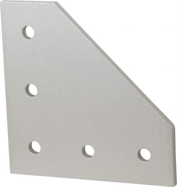 80/20 Inc. - 4-1/2" Wide, 4-1/2" High, Open Shelving 5 Hole 90° Angled Plate - Aluminum, Use with Series 15 & Bolt Kit 3320 or 3325 - Apex Tool & Supply