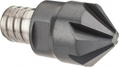 Iscar - MM ECF Grade IC908 Carbide Chamfer Milling Tip Insert - TiAlN Finish, 6 Flutes, 20mm Cutting Diam, 7.5mm Depth of Cut, 25.5mm Extension - Apex Tool & Supply