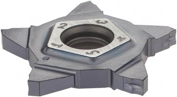 Iscar - 24N222J015PENTA J Grade IC908, 2.22mm Cutting Width Carbide Grooving Insert - 3.5mm Max Depth of Cut, Neutral, 0.15mm Corner Radius, TiAlN Finish - Apex Tool & Supply