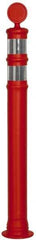 PRO-SAFE - 42" High x 4" Wide Reflective Delineator Post - Plastic, 2 Lbs, Fluorescent Orange - Apex Tool & Supply