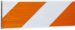 PRO-SAFE - 2 Inch Wide x 8 Inch High, Reflective, Plastic Barricade Rail - 3 Lbs., White and Orange - Apex Tool & Supply