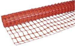 PRO-SAFE - 100' Long x 4' High, Orange Temporary Warning Barrier Fence - 3-1/2" x 2" Mesh - Apex Tool & Supply