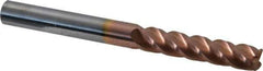 Accupro - 3/8", 4 Flute, Single End, Solid Carbide, 0.03" Corner Radius End Mill - 4" OAL, 40° Helix, Right Hand Flute, 1-3/4" LOC, Right Hand Cut - Apex Tool & Supply