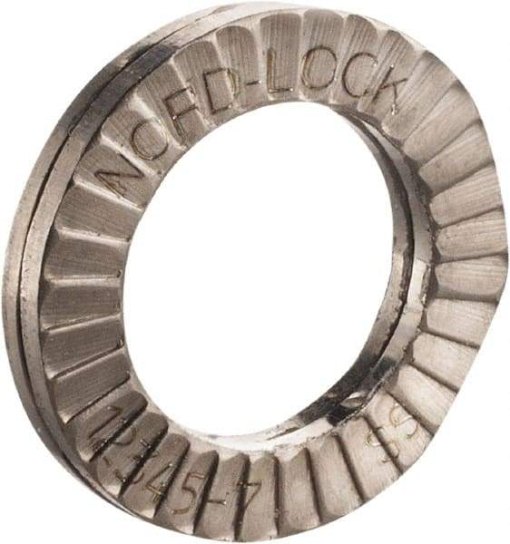 Nord-Lock - 9/16", 0.918" OD, Uncoated, Stainless Steel Wedge Lock Washer - Grade 316L, 0.592 to 0.608" ID - Apex Tool & Supply