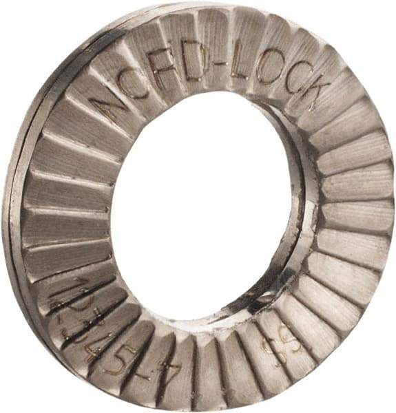 Nord-Lock - 9/16", 1.218" OD, Uncoated, Stainless Steel Wedge Lock Washer - Grade 316L, 0.592 to 0.608" ID - Apex Tool & Supply