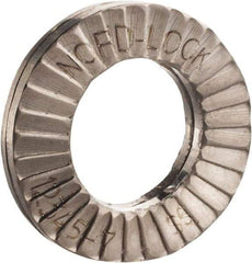 Nord-Lock - #8, 0.354" OD, Uncoated, Stainless Steel Wedge Lock Washer - Grade 316L, 0.166 to 0.174" ID - Apex Tool & Supply