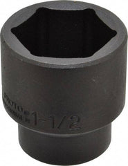 Proto - 1/2" Drive 1-1/2" Standard Impact Socket - 6 Points, 2-15/64" OAL - Apex Tool & Supply