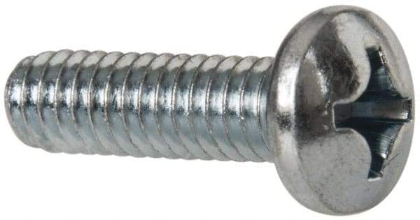 Value Collection - #12-24 UNC, 3/4" Length Under Head Phillips Drive Machine Screw - Pan Head, Grade 2 Steel, Zinc-Plated Finish, Without Washer - Apex Tool & Supply