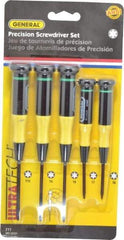 General - 5 Piece T6 to T10 Micro Handle Torx Driver Set - T6, T7, T8, T9, T10 - Apex Tool & Supply