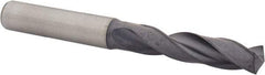 Kennametal - 8.99922mm 140° Spiral Flute Solid Carbide Screw Machine Drill Bit - Multilayer TiAlN Finish, Right Hand Cut, 47mm Flute Length, 89mm OAL, Standard Point, Straight Shank - Apex Tool & Supply