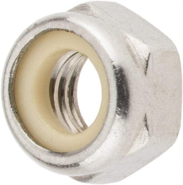Value Collection - M5x0.80 Metric Coarse 18-8 & Austenitic Grade A2 Hex Lock Nut with Nylon Insert - 5mm High, Uncoated - Apex Tool & Supply