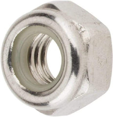 Value Collection - M6x1.00 Metric Coarse 18-8 & Austenitic Grade A2 Hex Lock Nut with Nylon Insert - 6mm High, Uncoated - Apex Tool & Supply