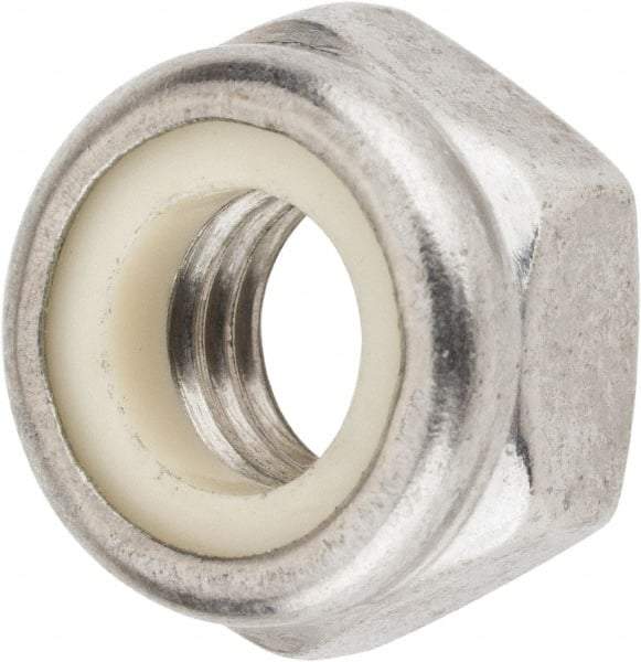 Value Collection - M10x1.50 Metric Coarse 18-8 & Austenitic Grade A2 Hex Lock Nut with Nylon Insert - 10mm High, Uncoated - Apex Tool & Supply