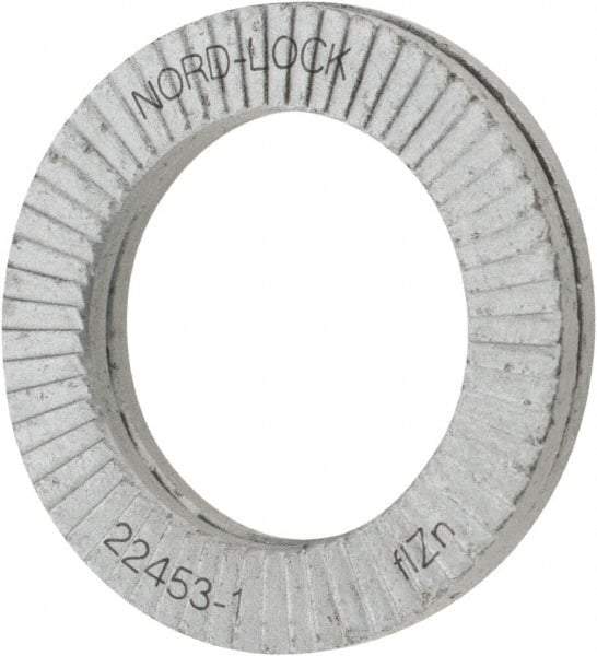 Nord-Lock - 5/8", Zinc Flake, Steel Wedge Lock Washer - Grade 2, 0.662 to 0.678" ID - Apex Tool & Supply