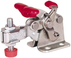De-Sta-Co - 150 Lb Holding Capacity, Horizontal Handle, Manual Hold Down Toggle Clamp - 170° Handle Movement, 90° Bar Opening, U-Bar, Flanged Base, Electro-Plated Zinc, Carbon Steel - Apex Tool & Supply