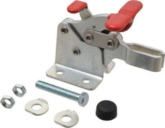 De-Sta-Co - 750 Lb Holding Capacity, Horizontal Handle, Manual Hold Down Toggle Clamp - 168° Handle Movement, 90° Bar Opening, U-Bar, Flanged Base, Electro-Plated Zinc, Carbon Steel - Apex Tool & Supply