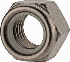 Value Collection - M18x2.50 Metric Coarse 18-8 & Austenitic Grade A2 Hex Lock Nut with Nylon Insert - 18.5mm High, Uncoated - Apex Tool & Supply