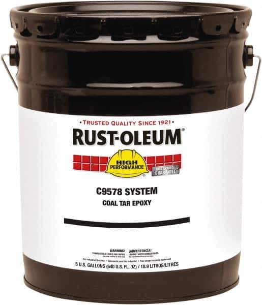 Rust-Oleum - 5 Gal Can Gloss Black Epoxy - 100 to 130 Sq Ft/Gal Coverage, 294 g/L VOC Content - Apex Tool & Supply
