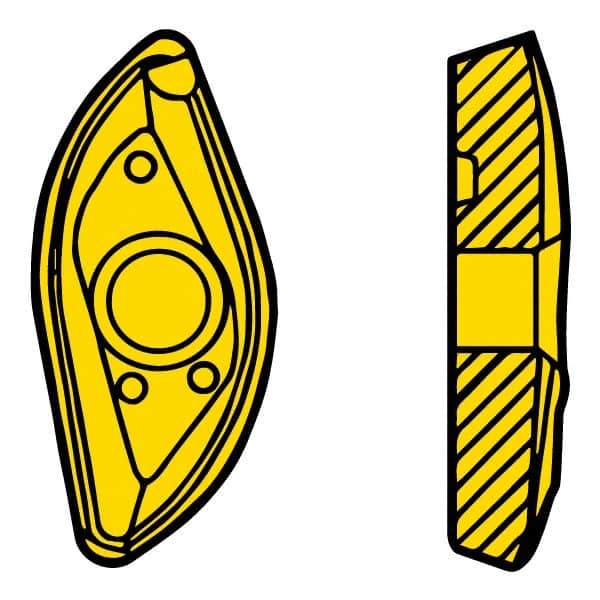 Seco - 218.20160 M08 Grade F40M Carbide Milling Insert - TiAlN/TiN Finish, 0.252" Thick, 0.63" Corner Radius - Apex Tool & Supply