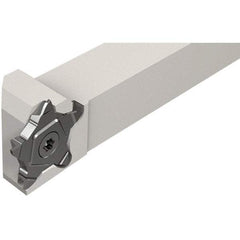 Iscar - External Thread, 0.77mm Max Cut of Depth, 5.3" OAL, Left Hand Indexable Grooving Cutoff Toolholder - 1" Shank Height x 1" Shank Width, Penta Insert Style, PCH Toolholder Style, Series PentaCut - Apex Tool & Supply