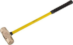 Ampco - 10 Lb Aluminum Bronze Nonsparking Sledge Hammer - 33" OAL, Fiberglass Handle - Apex Tool & Supply