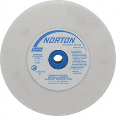 Norton - 60 Grit Aluminum Oxide Bench & Pedestal Grinding Wheel - 6" Diam x 1" Hole x 1" Thick, 4140 Max RPM, J Hardness, Medium Grade , Vitrified Bond - Apex Tool & Supply