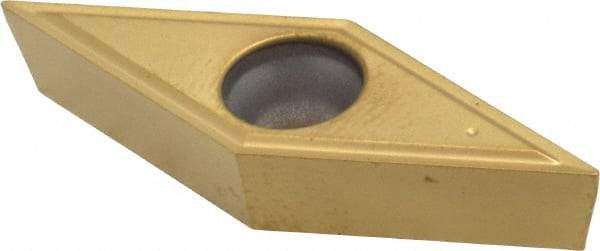 Kennametal - VBMT330.5 LF Grade KT315 Cermet Turning Insert - TiN/TiCN/TiN Finish, 35° Diamond, 3/8" Inscr Circle, 3/16" Thick, 0.0079" Corner Radius - Apex Tool & Supply