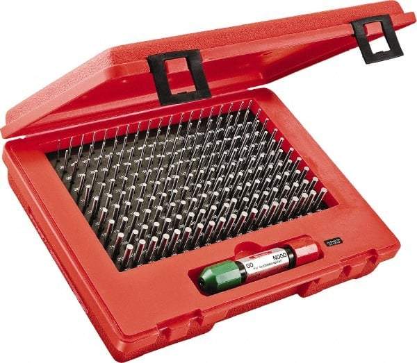 Starrett - 190 Piece, 0.061-0.25 Inch Diameter, Steel, Plug and Pin Gage Set - Minus 0.0002 Inch Tolerance, Class ZZ - Apex Tool & Supply