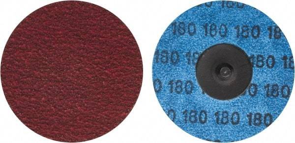 Norton - 1-1/2" Disc Diam, 80 Grit, Ceramic Alumina Quick Change Disc - Type R Attaching System, Coated, Red, Medium Grade, 30,000 RPM, R981 Series - Apex Tool & Supply