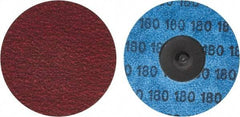 Norton - 1-1/2" Disc Diam, 80 Grit, Ceramic Alumina Quick Change Disc - Type R Attaching System, Coated, Red, Medium Grade, 30,000 RPM, R981 Series - Apex Tool & Supply