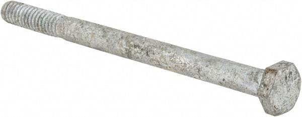 Value Collection - 1/4-20 UNC, 3-1/2" Length Under Head Hex Head Cap Screw - Partially Threaded, Grade 5 Steel, Hot Dipped Galvanized Finish, 7/16" Hex - Apex Tool & Supply