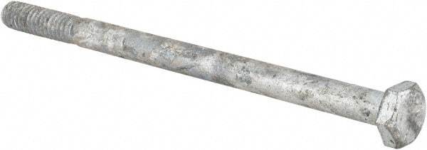 Value Collection - 1/4-20 UNC, 4" Length Under Head Hex Head Cap Screw - Partially Threaded, Grade 5 Steel, Hot Dipped Galvanized Finish, 7/16" Hex - Apex Tool & Supply