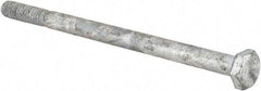 Value Collection - 1/4-20 UNC, 4" Length Under Head Hex Head Cap Screw - Partially Threaded, Grade 5 Steel, Hot Dipped Galvanized Finish, 7/16" Hex - Apex Tool & Supply