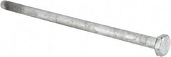 Value Collection - 1/4-20 UNC, 5" Length Under Head Hex Head Cap Screw - Partially Threaded, Grade 5 Steel, Hot Dipped Galvanized Finish, 7/16" Hex - Apex Tool & Supply