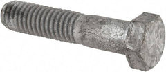 Value Collection - 3/8-16 UNC, 1-3/4" Length Under Head Hex Head Cap Screw - Partially Threaded, Grade 5 Steel, Hot Dipped Galvanized Finish, 9/16" Hex - Apex Tool & Supply