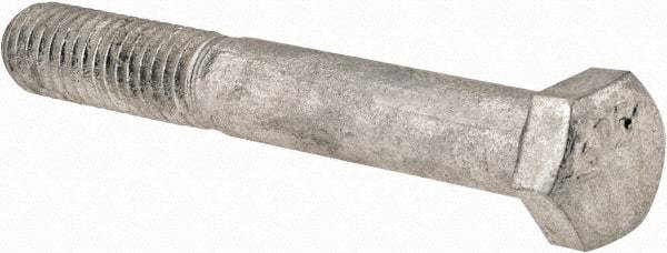 Value Collection - 3/8-16 UNC, 2-3/4" Length Under Head Hex Head Cap Screw - Partially Threaded, Grade 5 Steel, Hot Dipped Galvanized Finish, 9/16" Hex - Apex Tool & Supply