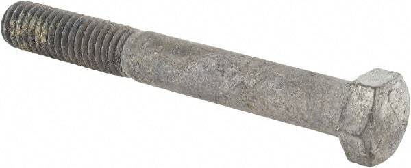 Value Collection - 3/8-16 UNC, 3" Length Under Head Hex Head Cap Screw - Partially Threaded, Grade 5 Steel, Hot Dipped Galvanized Finish, 9/16" Hex - Apex Tool & Supply
