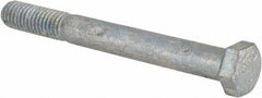 Value Collection - 3/8-16 UNC, 3-1/2" Length Under Head Hex Head Cap Screw - Partially Threaded, Grade 5 Steel, Hot Dipped Galvanized Finish, 9/16" Hex - Apex Tool & Supply