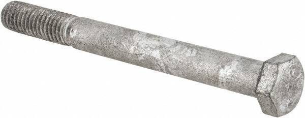 Value Collection - 3/8-16 UNC, 3-3/4" Length Under Head Hex Head Cap Screw - Partially Threaded, Grade 5 Steel, Hot Dipped Galvanized Finish, 9/16" Hex - Apex Tool & Supply