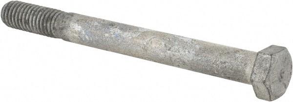 Value Collection - 3/8-16 UNC, 4" Length Under Head Hex Head Cap Screw - Partially Threaded, Grade 5 Steel, Hot Dipped Galvanized Finish, 9/16" Hex - Apex Tool & Supply