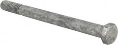 Value Collection - 3/8-16 UNC, 4-1/2" Length Under Head Hex Head Cap Screw - Partially Threaded, Grade 5 Steel, Hot Dipped Galvanized Finish, 9/16" Hex - Apex Tool & Supply
