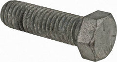 Value Collection - 7/16-14 UNC, 1-1/2" Length Under Head Hex Head Cap Screw - Partially Threaded, Grade 5 Steel, Hot Dipped Galvanized Finish, 5/8" Hex - Apex Tool & Supply