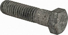 Value Collection - 7/16-14 UNC, 1-3/4" Length Under Head Hex Head Cap Screw - Partially Threaded, Grade 5 Steel, Hot Dipped Galvanized Finish, 5/8" Hex - Apex Tool & Supply