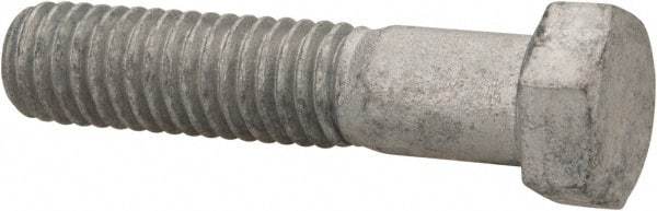 Value Collection - 7/16-14 UNC, 2" Length Under Head Hex Head Cap Screw - Partially Threaded, Grade 5 Steel, Hot Dipped Galvanized Finish, 5/8" Hex - Apex Tool & Supply