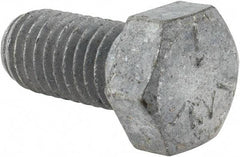 Value Collection - 1/2-13 UNC, 1" Length Under Head Hex Head Cap Screw - Fully Threaded, Grade 5 Steel, Hot Dipped Galvanized Finish, 3/4" Hex - Apex Tool & Supply