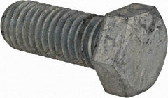 Value Collection - 1/2-13 UNC, 1-1/4" Length Under Head Hex Head Cap Screw - Fully Threaded, Grade 5 Steel, Hot Dipped Galvanized Finish, 3/4" Hex - Apex Tool & Supply
