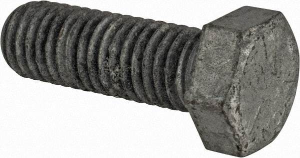 Value Collection - 1/2-13 UNC, 1-1/2" Length Under Head Hex Head Cap Screw - Fully Threaded, Grade 5 Steel, Hot Dipped Galvanized Finish, 3/4" Hex - Apex Tool & Supply
