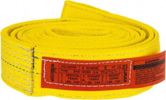 Lift-All - 8' Long x 3" Wide, 16,300 Lb Vertical Capacity, 2 Ply, Polyester Web Sling - 13,000 Lb Choker Capacity, Yellow - Apex Tool & Supply